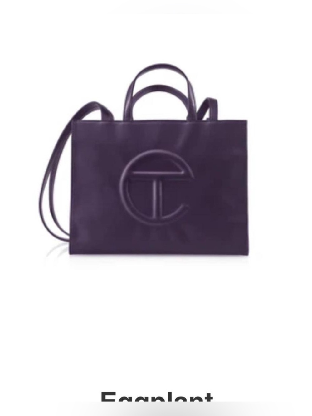 TELFAR Leather Tote Bag in Eggplant
